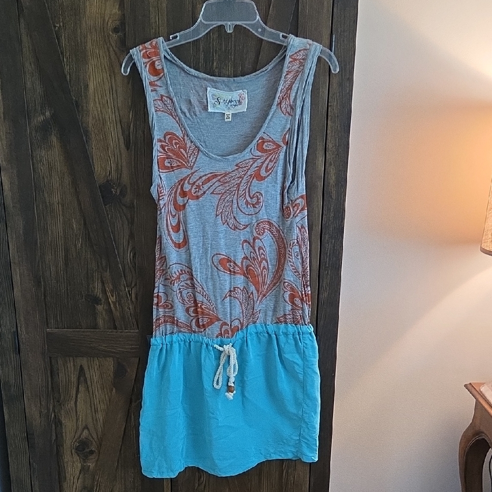 Scrapbook Gray Tie Front Tank Top